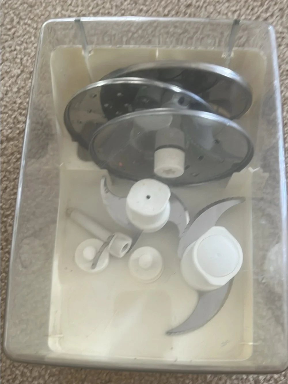 KitchenAid White and Clear Mini Food Processor with Beige Cord Accent